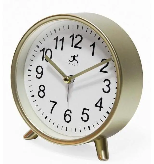 Alt view image 4 of 7 - INFINITY INSTRUMENTS 15684GD-4360 Gold Tabletop Alarm Clock