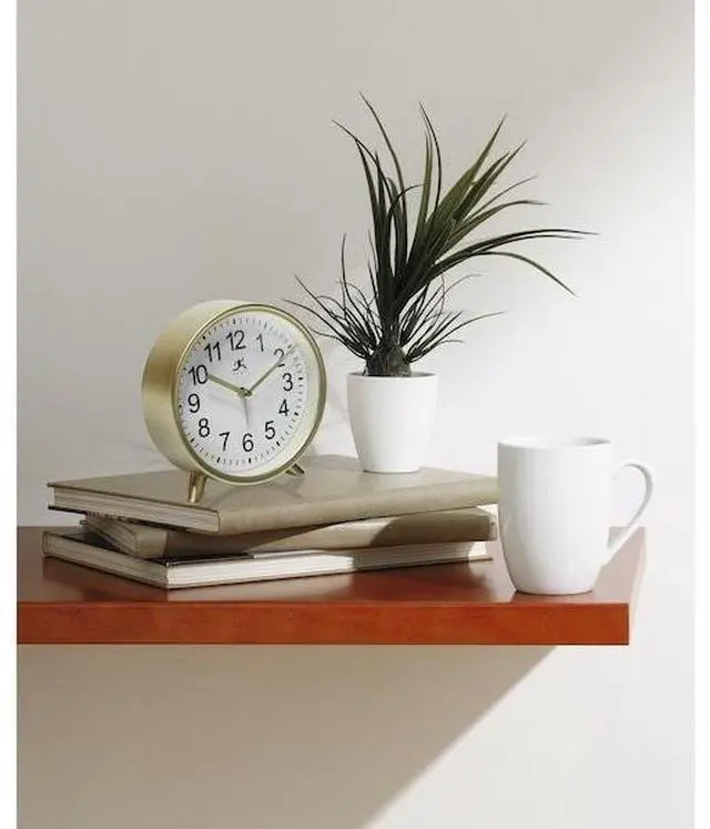 Alt view image 7 of 7 - INFINITY INSTRUMENTS 15684GD-4360 Gold Tabletop Alarm Clock
