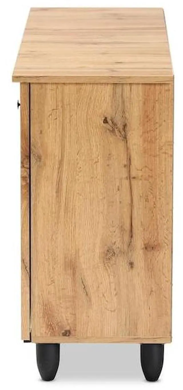 Alt view image 11 of 20 - Baxton Studio Winda Modern and Contemporary Oak Brown Finished Wood 3-Door Shoe Cabinet