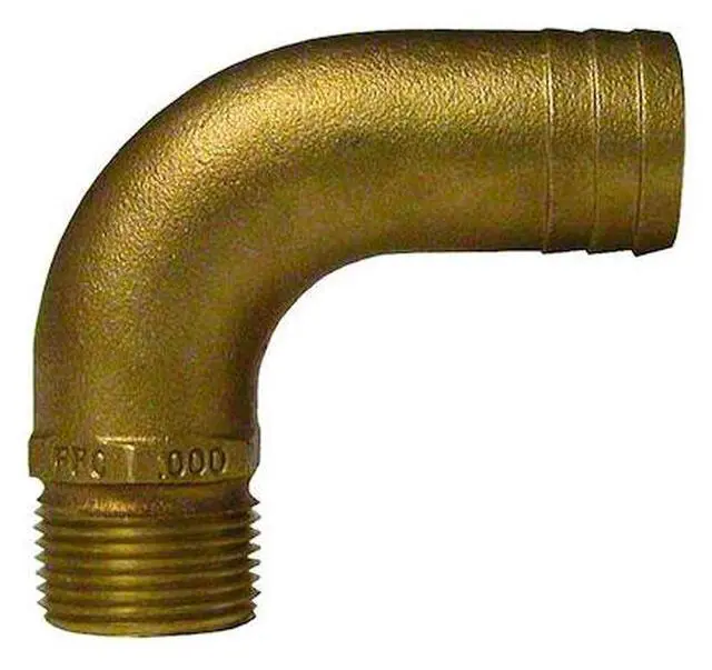 Alt view image 4 of 5 - GROCO 1/2 NPT-90 X 3/4 ID HOSE BARB FULL FLOW ELBOW