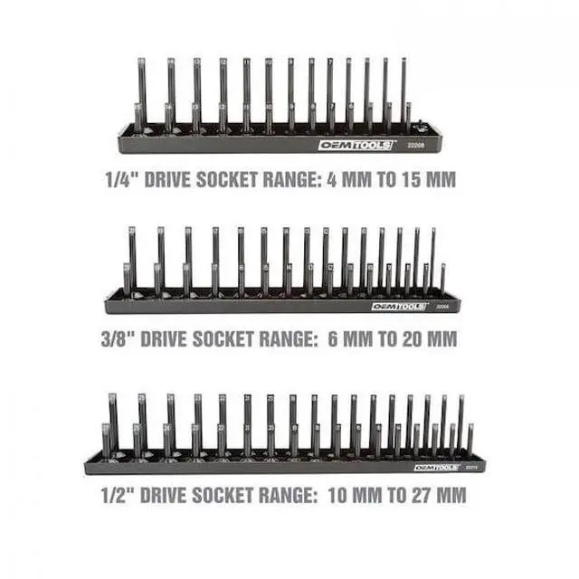 Alt view image 3 of 7 - OEMTOOLS 22211 3 Piece Socket Tray Metric