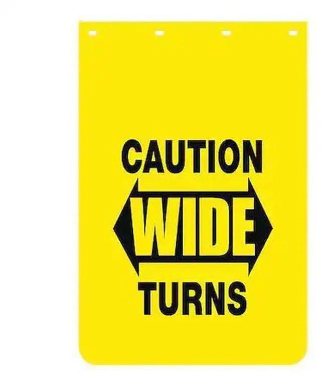 Main image of BUYERS PRODUCTS B2430YC Mudflap,Caution Wide Turns,24" x 30",PK2, 2 PK