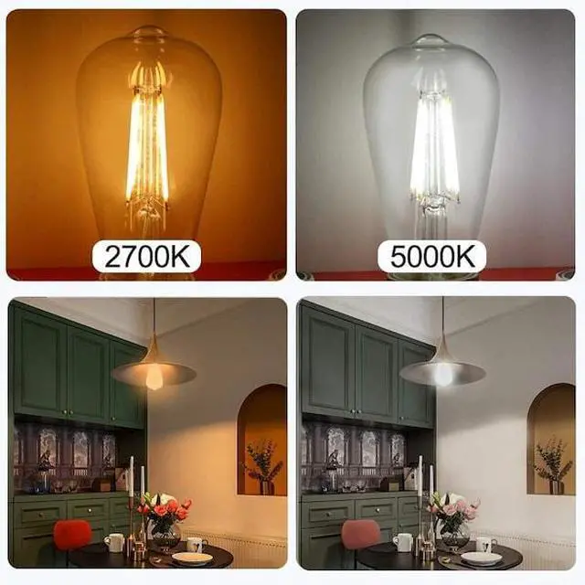 Alt view image 3 of 7 - ENERGETIC LIGHTING YGA16A01-950 60 Watt Equivalent, ST19 LED Filament, CRI 95,