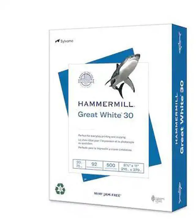 Main image of Hammermill Great White Recycled Copy Paper 92 Brightness 20lb 8-1/2 x 11 5000