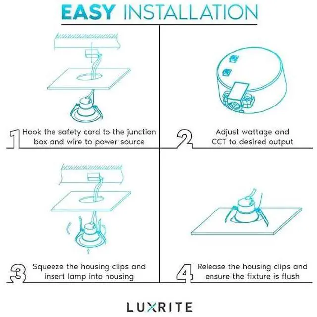 Alt view image 7 of 7 - LUXRITE LR23951-1PK 6 Inch Commercial LED Recessed Downlight 3 CCT Selectable