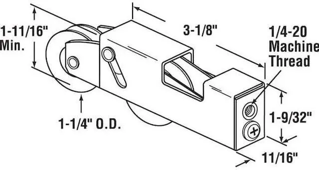 Alt view image 4 of 4 - PRIME-LINE D 1920 1-1/4 in. Nylon Ball Bearing Sliding Door Tandem Roller