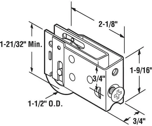 Alt view image 2 of 4 - PRIME-LINE D 1822 Steel Sliding Door Roller Assembly with 1-1/2 Inch Steel Ball