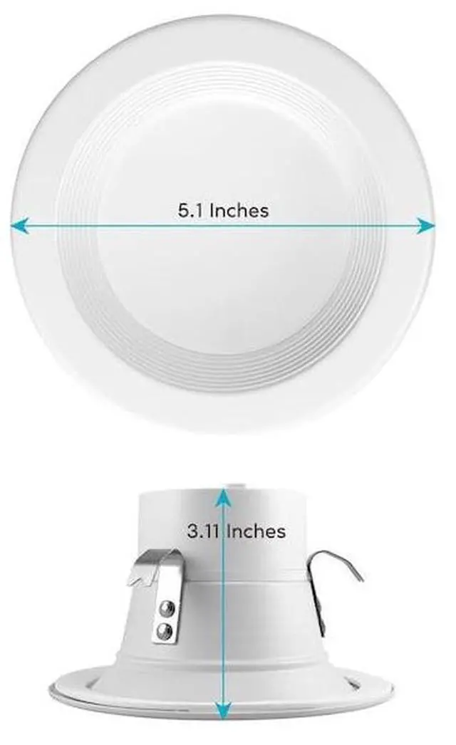 Alt view image 3 of 7 - LUXRITE LR23790-6PK 4" LED Recessed Can Lights 5 CCT Selectable 2700K-5000K 10W
