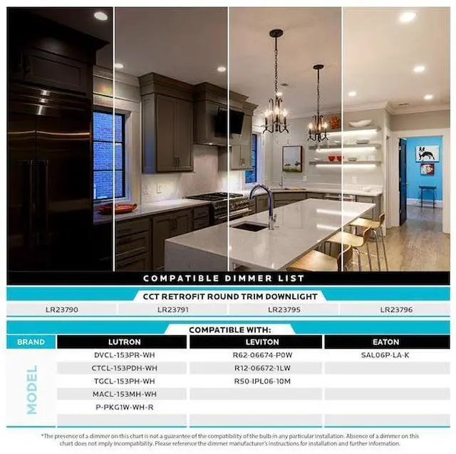 Alt view image 6 of 7 - LUXRITE LR23790-6PK 4" LED Recessed Can Lights 5 CCT Selectable 2700K-5000K 10W
