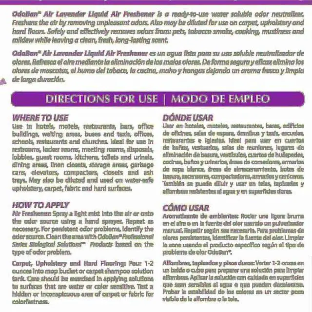 Alt view image 2 of 4 - ODOBAN 977562-G4 OdoBan Lavender Liquid Air Freshener Gallon