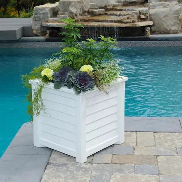 Alt view image 2 of 5 - Mayne 5867-W Lakeland Planter, 20x20, White
