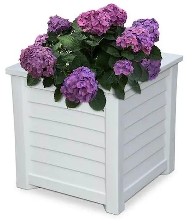 Alt view image 5 of 5 - Mayne 5867-W Lakeland Planter, 20x20, White