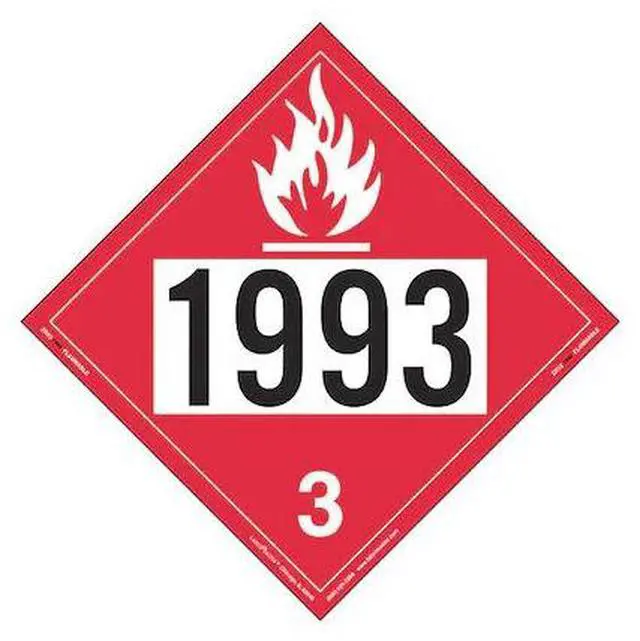 Main image of LABELMASTER ZRV21993 Flammable Liquid Placard,1993,PK25