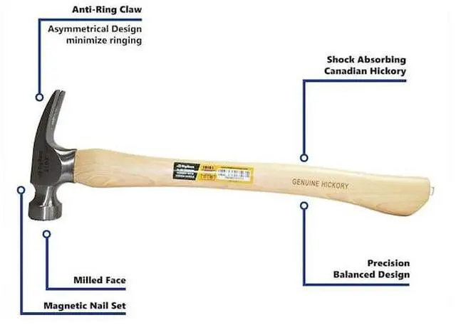 Alt view image 7 of 7 - BIG HORN 15101 21 Oz Curved Handle Framing Hammer (BJ21FM)
