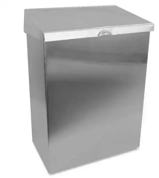 Alt view image 16 of 16 - Hospeco Wall Mount Sanitary Napkin Receptacle 8 x 4 x 11 Stainless Steel ND1E