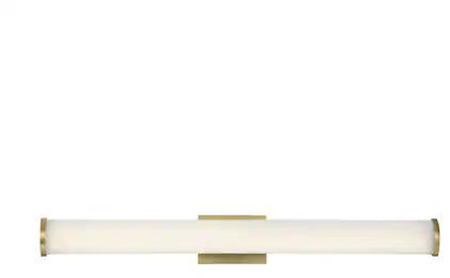 Main image of NUVO 62/1593 Lena LED Vanity - Brushed Brass with Striped Lens
