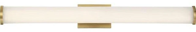 Alt view image 2 of 5 - NUVO 62/1593 Lena LED Vanity - Brushed Brass with Striped Lens