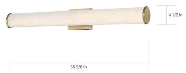 Alt view image 5 of 5 - NUVO 62/1593 Lena LED Vanity - Brushed Brass with Striped Lens