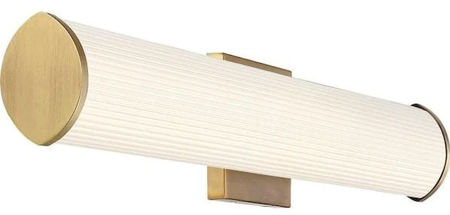 Alt view image 4 of 5 - NUVO 62/1593 Lena LED Vanity - Brushed Brass with Striped Lens