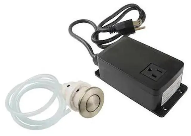Main image of KINGSTON BRASS KASK318 Single Outlet Garbage Disposal Air Switch Kit, Brushed