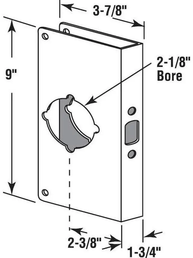 Alt view image 4 of 4 - PRIME-LINE U 9586 1-3/4 in. x 9 in. Stainless Steel Lock and Door Reinforcer,