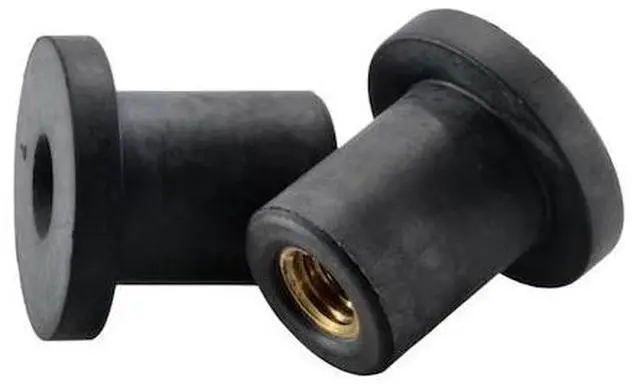 Main image of MIDWEST FASTENER 64554 Rivet Nut, 3/8"-16 Thread Size, 1 in L, Rubber, 3 PK