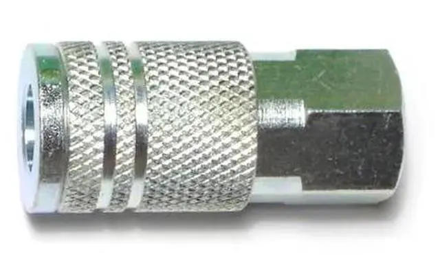 Main image of MIDWEST FASTENER 66541 1/4IP Zinc Plated Steel Female Air Hose Couplers 4PK