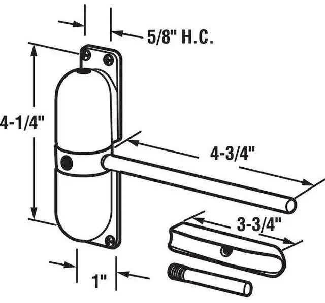 Alt view image 3 of 4 - PRIME-LINE KC67US Safety Spring Door Closer, UL Listed, Chrome