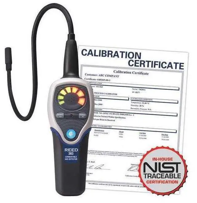 Alt view image 2 of 2 - REED INSTRUMENTS C-383-NIST Combustible Gas Leak Detector, Low/High Sensitivity