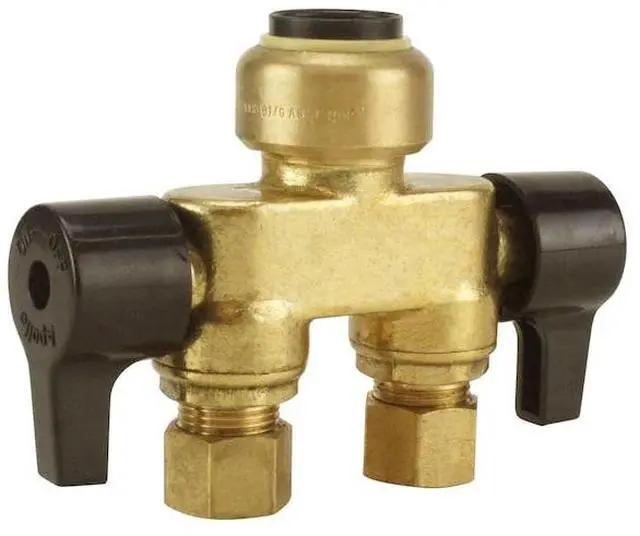 Alt view image 6 of 7 - APOLLO FSBDVS1238C 1/2 in. Brass Push-To-Connect x 3/8 in. O.D. Comp. Dual