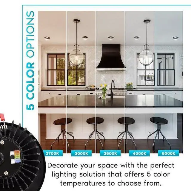 Alt view image 3 of 7 - LUXRITE LR24950 LR24956-4PK 4 Inch LED Recessed Downlights 5 CCT Selectable