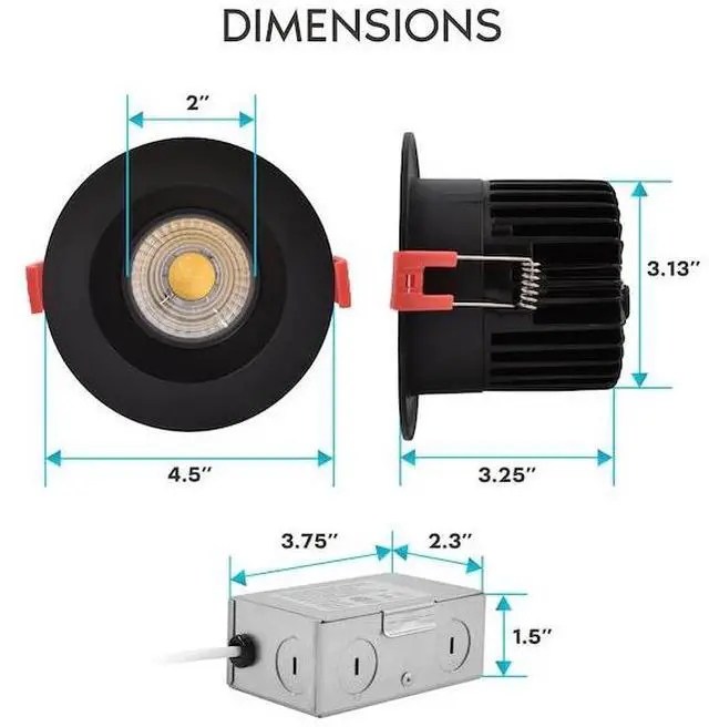 Alt view image 5 of 7 - LUXRITE LR24950 LR24956-4PK 4 Inch LED Recessed Downlights 5 CCT Selectable