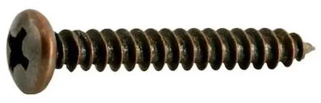 Main image of MIDWEST FASTENER 35944 Sheet Metal Screw, #6 x 1 in, Bronze Plated Steel Pan