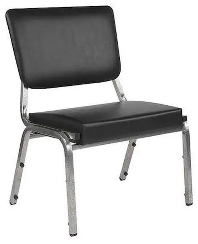 Alt view image 9 of 20 - HERCULES Series 1500 lb. Rated Black Antimicrobial Vinyl Bariatric Medical Reception Chair with 3/4 Panel Back
