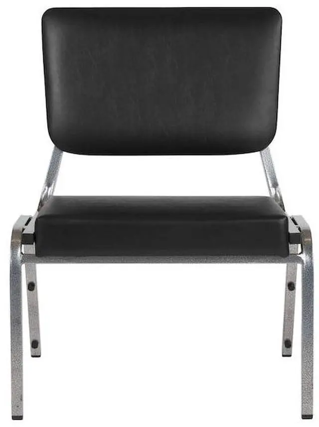 Alt view image 15 of 20 - HERCULES Series 1500 lb. Rated Black Antimicrobial Vinyl Bariatric Medical Reception Chair with 3/4 Panel Back