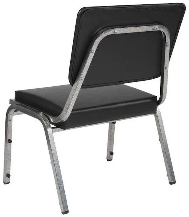 Alt view image 14 of 20 - HERCULES Series 1500 lb. Rated Black Antimicrobial Vinyl Bariatric Medical Reception Chair with 3/4 Panel Back