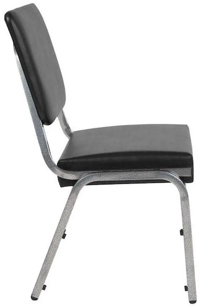 Alt view image 13 of 20 - HERCULES Series 1500 lb. Rated Black Antimicrobial Vinyl Bariatric Medical Reception Chair with 3/4 Panel Back