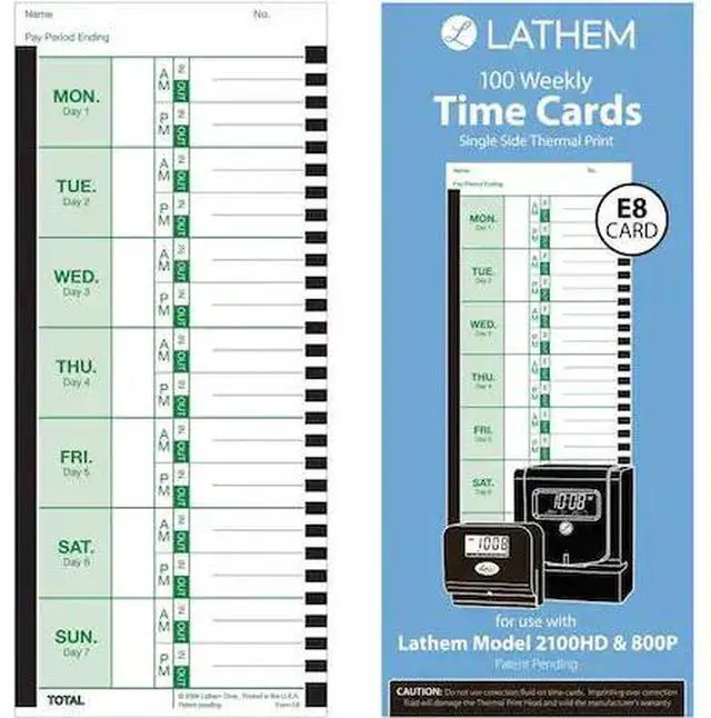 Main image of Lathem Weekly Attendance Card 1 PK