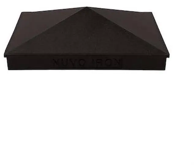Alt view image 15 of 18 - Nuvo Iron Decorative Pyramid Post Cap for 3.5" x 5.5" / 4" x 6" Posts - Black