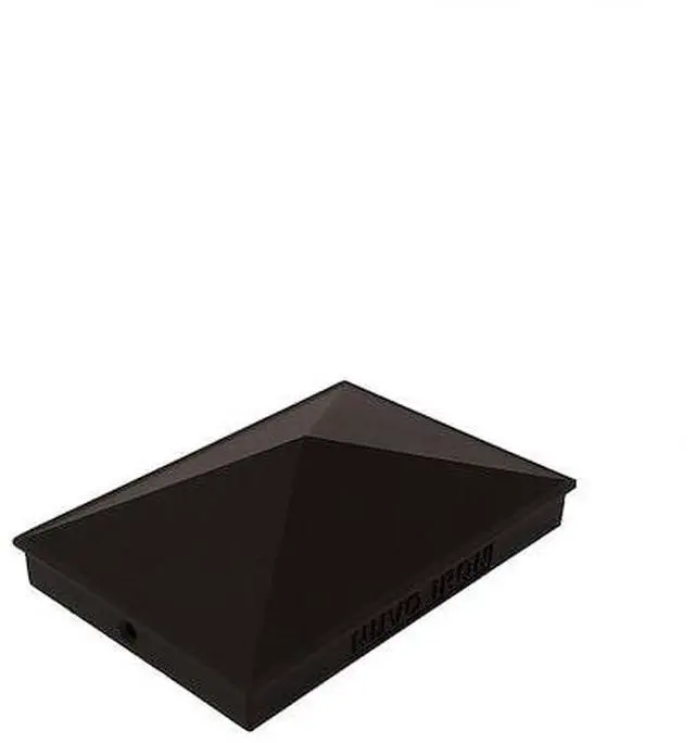Alt view image 16 of 18 - Nuvo Iron Decorative Pyramid Post Cap for 3.5" x 5.5" / 4" x 6" Posts - Black