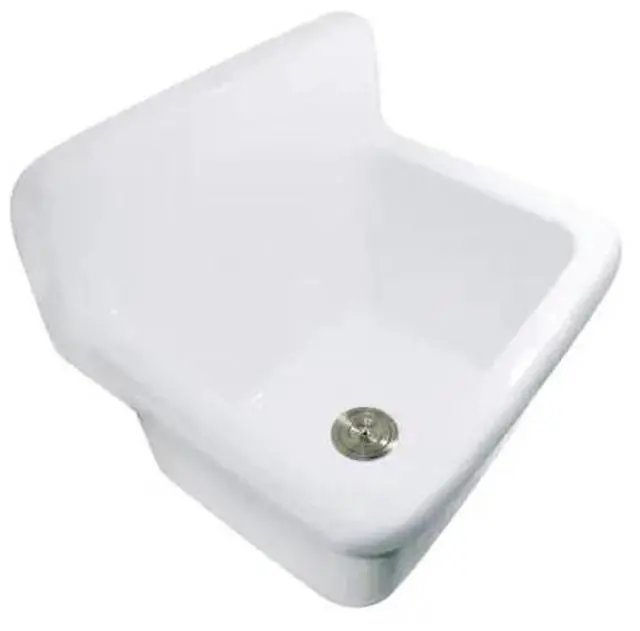 Main image of KINGSTON BRASS GPKWS221820 22 Ceramic Wall Mount Single Bowl Utility Sink, White
