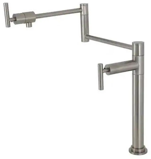 Main image of KINGSTON BRASS KS4708CML Deck Mount Pot Filler, Brushed Nickel