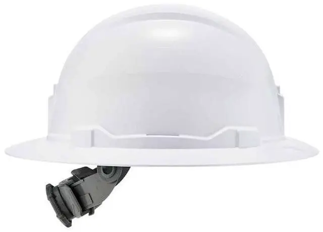 Alt view image 4 of 7 - ERGODYNE 8971 White Class E Hard Hat Full Brim with Ra