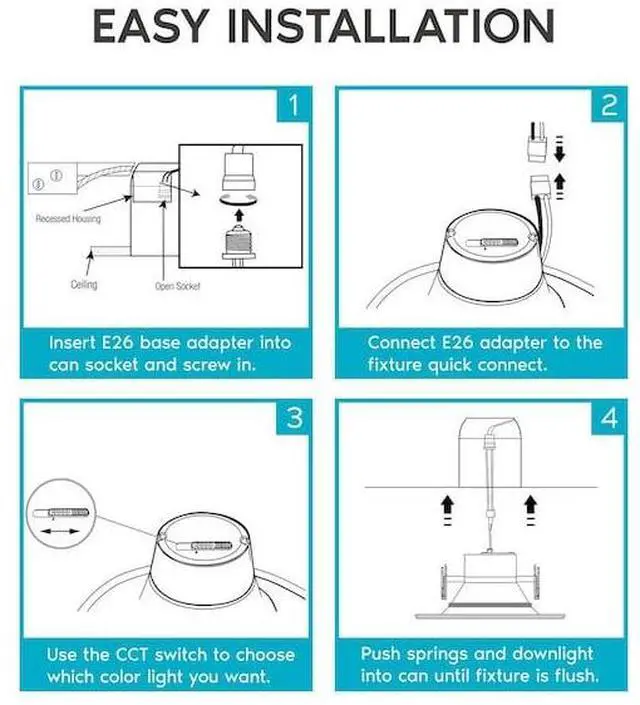 Alt view image 5 of 7 - LUXRITE LR23795-16PK 5/6 Inch LED Recessed Can Lights 5 CCT 2700K-5000K 14W