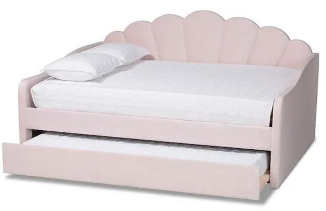 Alt view image 4 of 7 - BAXTON STUDIO 215-11550-ZORO Timila Modern and Contemporary Light Pink Velvet