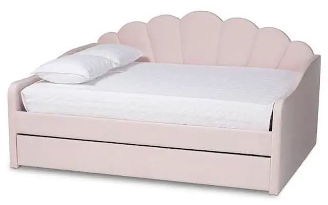 Alt view image 3 of 7 - BAXTON STUDIO 215-11550-ZORO Timila Modern and Contemporary Light Pink Velvet