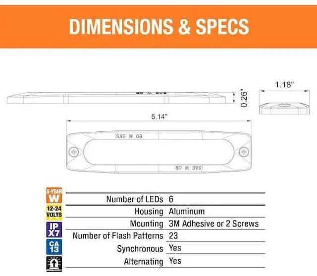 Alt view image 3 of 4 - BUYERS PRODUCTS 8892209 Ultra Thin 5 Inch Green LED Strobe Light
