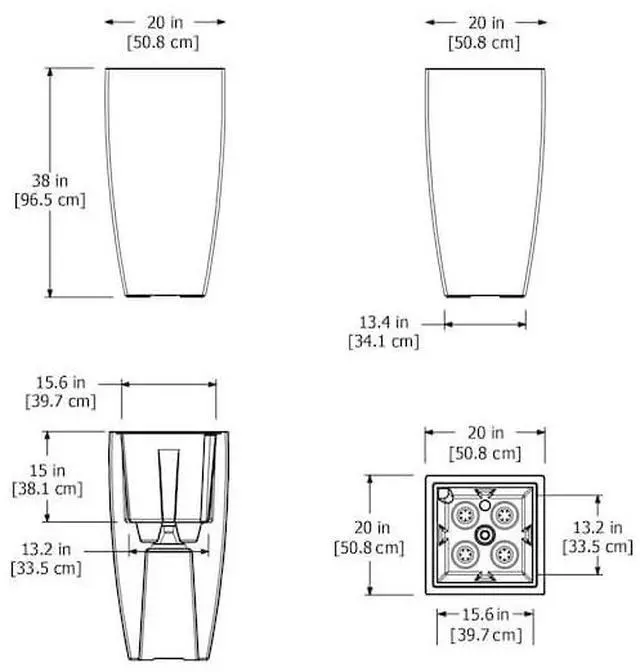 Alt view image 4 of 4 - MAYNE 8888-B Kobi 38" Tall Planter - Black