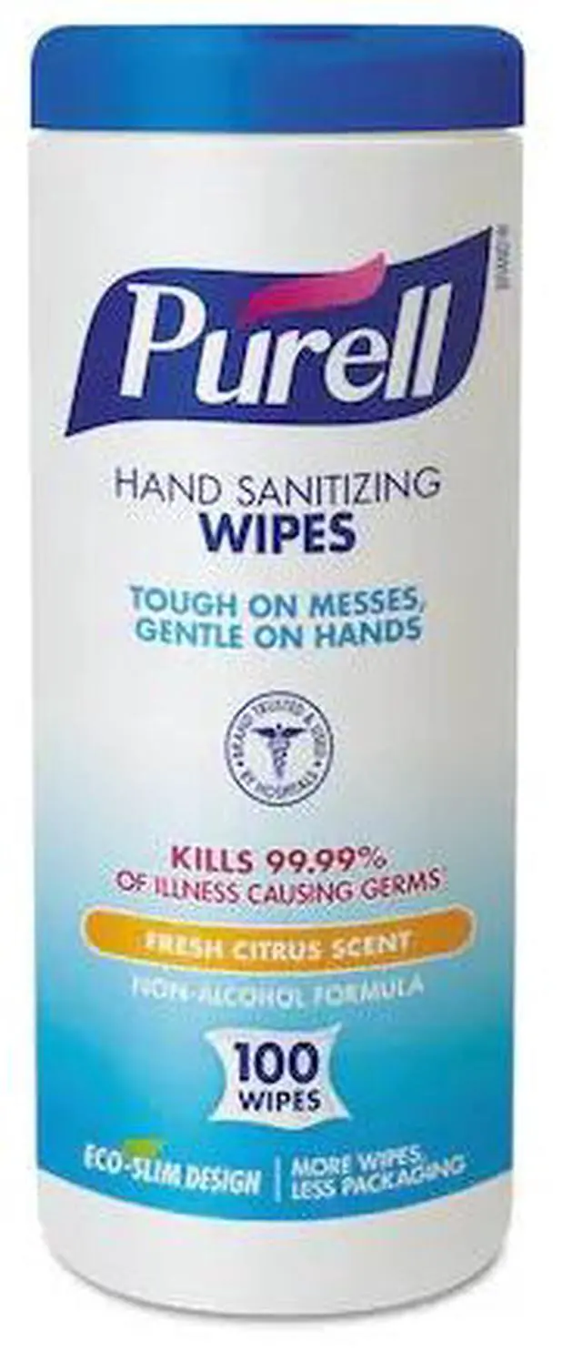 Alt view image 6 of 9 - Premoistened Hand Sanitizing Wipes Cloth 5 3/4" x 7" 100/Canister