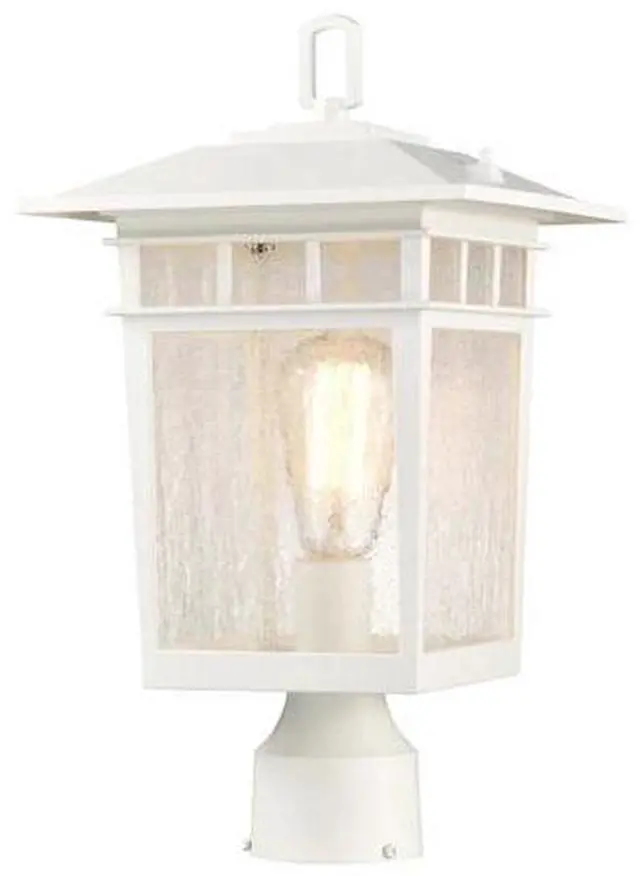 Main image of NUVO 60/5951 Cove Neck Outdoor Large Post Lantern 1 Light White Finish